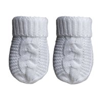 EBM800-W: White Eco Cable Knit Mitten